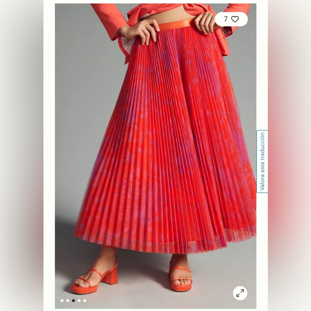 NTW- Fabulous Hutch Red/Pink Maxi Pleated Tulle A-Line Skirt